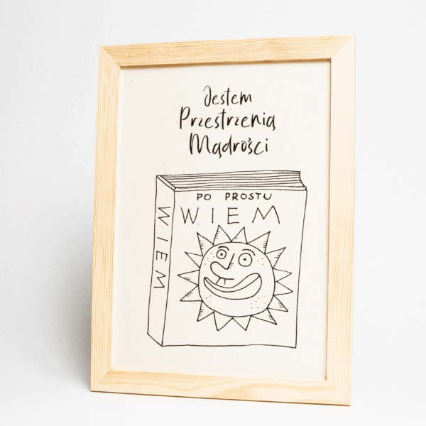 Plakat A4 z afirmacją ,,Jestem przestrzenią mądrości''