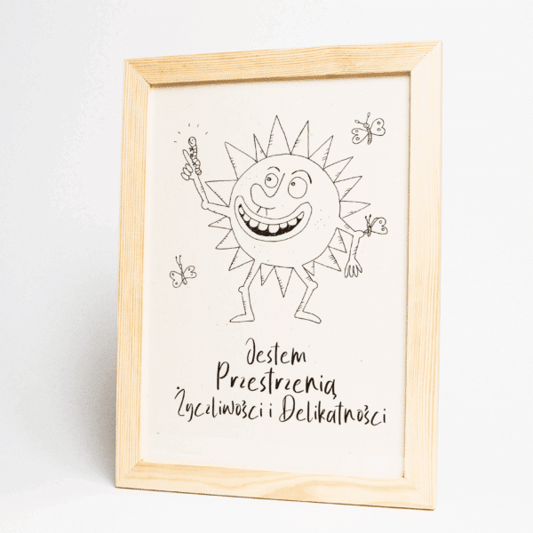 Plakat A4 z afirmacją ,,Jestem przestrzenią życzliwości i delikatności''