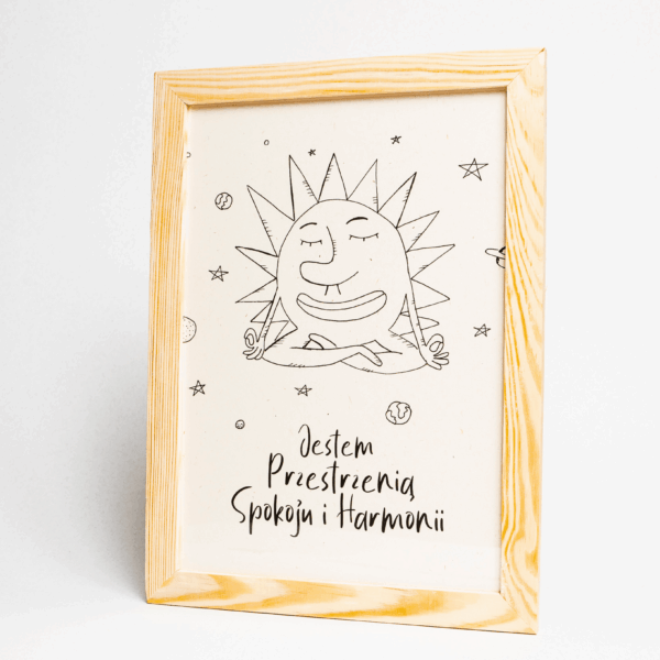 Plakat A4 z afirmacją ,,Jestem przestrzenią spokoju i harmonii''