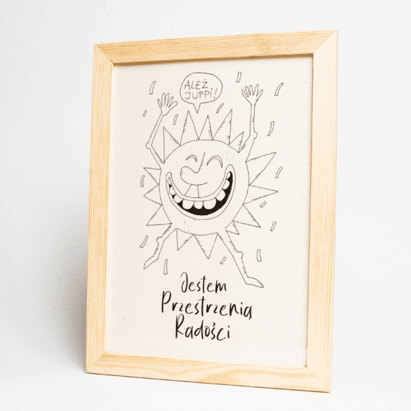 Plakat A4 z afirmacją ,,Jestem przestrzenią radości''