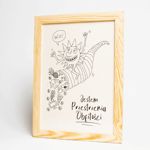 Plakat A4 z afirmacją ,,Jestem przestrzenią obfitości''