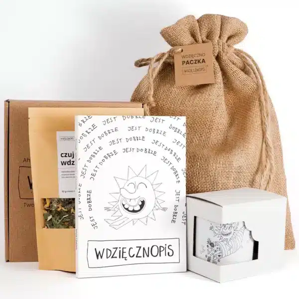 Zestaw prezentowy MAXI Wdzięcznopis + Herbatka + Kubek