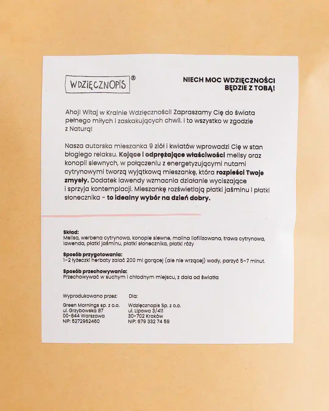 herbata czuje wdziecznosc wdziecznopis 50 g tyl close