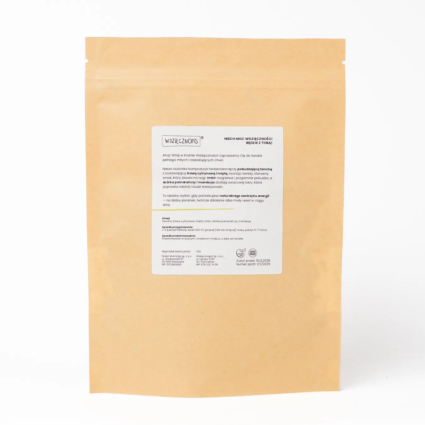 czuje energie herbata sencha tyl